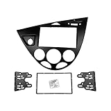 Faszien Doppel 2 DIN-Radio Fascias Fit für Ford Fiesta 1995-2001 Fokus MK1. Das Strich-Kits-Stereo-Panel-Gesicht DVD Frame linker Handlauf Automobilteile ( Color Name : Zwart , Size : 178x102mm )