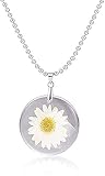 Halskette für Frauen Männer Halskette Frauen Mädchen Handgemachte Böhmische Chrysantheme Harz Transparent Anhänger Kette Halskette Schmuck Halskette Anhänger Mädchen Jungen Geschenk