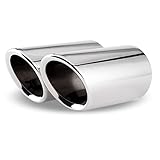 YGTY FÜR Tiguan Auspuff Endrohr Kehle FÜR Tiguan MK2 Endrohr Schalldämpfer 2017 2018 2019 Modifiziertes Autozubehör Hinten (Color : Silver Style 2PCS)