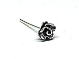 Eclectic Shop Uk Nasenstecker Rose Blume 5 mm 22 g (0,6 mm) Oxid 925 Silber 10 mm gerade L biegbar Körperschmuck