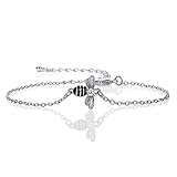 namana Hummel Armband, Silber- oder Goldarmband für Damen mit Zirkonia und schwarzer Emaille. Hummel-Geschenke für Frauen mit Geschenkbox