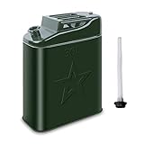 Benzinkanister Dickes Metall Kraftstoff Barrel Benzin Diesel Storage Tank Car Kleinboot Motorrad Notfall Ersatzkraftstofftank- Grün Jerry Can 20/ 30 Liter Kanister mit Ausguss Container-Backup