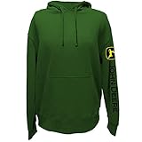 John Deere Men's Fleece Hood T-shirt Sleeve Print-Logo Green-Xx