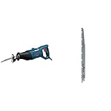 Bosch Professional Säbelsäge GSA 1100 E (1100 Watt, Zubehör-Set, im Koffer)+Bosch Reciprosägeblätter grünes Holz lang S1531L 5 Stück