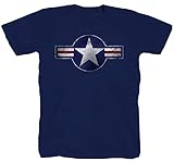 U.S. Air Force Luftwaffe Captian America Fallschirmjäger F 16 NASA blau T-Shirt Shirt XL