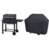 tepro Grillwagen Toronto Click Holzkohlegrill, Anthrazit/Edelstahl & Amazon Basics - Gasgrill-Abdeckung - Klein, Schw