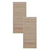 Lamellentür Holztür natur 69,0 x 29,4 cm mit offenen Lamellen für Regale, Schränke, Möbel | Kiefer Holz unbehandelt | Doppel-Paket 2-er Pack