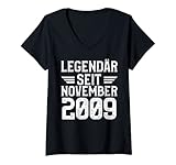 Damen Geburtstag 2009: Legendär Seit November 2009 - 2009 Sprüche T-Shirt mit V