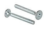 Prima-Online 10 Stück Flachkopfschrauben Möbelschrauben Möbelverbinder Stahl Verzinkt M6 x 55mm Flachkopf Antrieb:Innensechskant SW4 (10 Stück M6 x 55mm)
