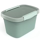 Rotho Clic Eco Frischhaltedose, lebensmittelechter Kunststoff (PP) BPA-frei, grün/transparent, 2.2l, 2,2l (22 x 15 x 13,5 cm)