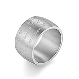 JIEZ Mode Carpe Diem liebem Ring für Männer 14mm Große Edelstahlringe Schwarz Roségold Silber Farbe Literarischer Schmuck 7 Silb