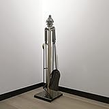 YUMEIGE Kaminwerkzeug Schmiedeeisen Kaminwerkzeug Set, 5 teiliges Innen Außenofen Feuerstelle Feuerset Werkzeug Set, Antik Stil, Kamin Werkzeug Set, Bronzefarb