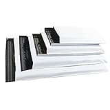 Rshuhx Groß Versandtaschen Plastik Versandbeutel Versandtueten Warensendung für Kleidung Textilien 50Stück Blickdicht Selbstklebend aus Verpackungen Transport Neues Material mit 4 Gemischt Größ