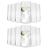 KIAPPO Set mit 12 Gläsern Avant-Grande mit Fassungsvermögen 540 ml, hohe Gläser für Wasser und kalte Getränke, Getränke, modernes und minimalistisches Design, Kristallglas, spü