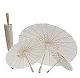 YWS Weißer Bambus-Papierschirm zum Tanzen, für Hochzeit, Brautparty, Dekoration, Brautschmuck, Hochzeits-Sonnenschirme, weißes Papierschirm, SN747 (Farbe: Durchmesser 30 cm) (Durchmesser 20 cm)