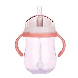 300 ml Babybecher, Babyflaschen, Trink-Trinkhalm, mit Griffen, Saugnapf, auslaufsicher, R