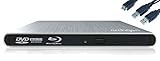 Archgon Style Externer HD BD Player, Blu-ray BDXL Brenner extern für PC Laptop USB 3.0, M-Disc, externes BluRay Laufwerk, External Optical BlueRay Drive extern, Alu Silb