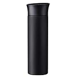Xavax Thermobecher 500ml (Isolierbecher für Heiß- und Kaltgetränke, auslaufsicher, isoliert, Druck-Verschluss, Trinkbecher to go) schw