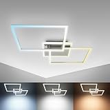 B.K.Licht 40 Watt LED-Deckenleuchte I schwenkbar I Farbtemperatur stufenlos wählbar I stufenlos dimmbar I Timer I Nachtlichtfunktion I Fernbedienung I LED-Deckenlampe I Alu gebü