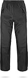 normani Unisex Regenhose 6000 mm wasserdicht, Winddicht und atmungsaktiv mit Reißverschlusstaschen für Damen und Herren Farbe Dunkelschwarz Größe M