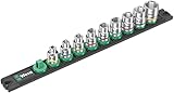 Wera 05005450001 Nuss-Magnetleiste B Imperial 1, Zyklop Steckschlüsseleinsatz-Satz, 3/8'-Antrieb, zöllig, 9-teilig