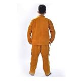 COUYY Schweißoverall Rindsleder Schweißoverall Schweißoverall Wärmedämmung schwer entflammbar feuerfest Hochtemperatur Schutzkleidung für Elektroschweißgeräte XXL
