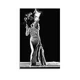 VOUERD Poster und Drucke 60X90cm Kein Rahmen Hollywood 1940s Best Actress Rita Hayworth Black and White Smoking