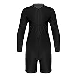 YiZYiF Herren Neoprenanzug Kurz Neopren Shorty Kurzarm Rash Guard Badeanzug Ganzkörper Schwimmanzug Surfanzug Wassersport Badebekleidung Schwarz B M