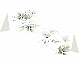 Tischkarten Namenskarten 50 Stück zum beschriften Hochzeit Geburtstag Konfirmation Kommunion Taufe Feier (Streifen)