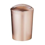 sararui Mülleimer Europäische Kreative Flip Mülleimer Hause Wohnzimmer Schlafzimmer Küche Mit Abdeckung Papierkorb (6.5L / 10L) Abfalleimer Papierkorb (Color : Gold, Size : M)