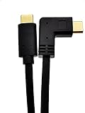 Kurzes USB C Stecker auf Stecker, 30 cm, rechts und links abgewinkelt, 90 Grad, USB 3.1 Typ C Stecker auf Stecker, Schnellladekabel für Laptop & Tablet & Handy (gerade & rechts/links M zu M)