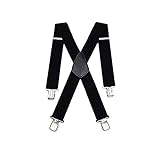 Hosenträger für Herren X förmige 5cm breit verstellbar und elastisch mit einem sehr starken Clips, Hosenträger X-Form lange für Männer und Damen Hose alle Farb