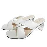 Damen Riemchen, offene Zehenpartie, rückenfrei, Slipper, niedriger Block, Kitten-Heels, Sandalen, Kleid Pumps, Schuhe, Absatz, Slipper, Sandalias de tacón bajo con tiras y puntera abierta para muj