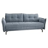 Belana 3-Sitzer Sofa in Lettino Hellblau, angenehmer Webstoff, verstellbare Armlehnen, hochwertige Polsterung, gemütliches Sofa in modernem Desig