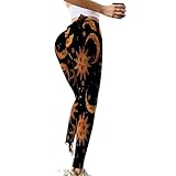 QTJY Damen Bedruckte Sportstrumpfhosen, Push-up-Yogahose mit hoher Taille, Fitness-Fitness-Laufhose gegen Cellulite DL