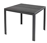 LINDER EXCLUSIV Gartentisch Aluminium Polywood Non Wood 80 x 80 cm schw