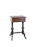 Antikes Nähtischchen Gründerzeit um 1880| Nähtisch Beistelltisch Nähkästchen | Nussbaum Wurzelholz | 2 Schubladen | B: 51 cm (10307)