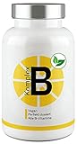 Vitamin B Komplex 100% – Perfekt dosiert mit bioaktivem B-Vitamin - Keine Zusatzstoffe - Extra: Ginkgo Biloba - 180 Portionen von V