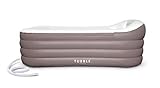 Tubble® Royale Air Bath - Aufblasbare Badewanne für Erwachsenen, Neue verbesserte Version (2021) - Jacuzzi, Mobile Badewanne, Bad, Wanne - Größe 255 Liter (156 cm) - Ambient Taup