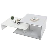 AYNEFY Couchtisch Sofatisch mit Ablage Wohnzimmertisch Kaffeetisch Moderner Beistelltisch mit Metallgestell für Wohnzimmer Schlafzimmer, 120 x 60 x 40cm, Weiß