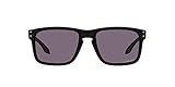 Oakley Herren Holbrook Asiatische Passform Sonnenbrille, Poliertes schwarz-goldenes Logo/Prizm Grey