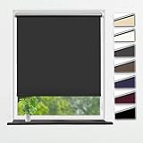 Eurohome Thermo Rollo Verdunkelungsrollo 90X160cm (Stoffbreite 86 cm) Grau Klemmfix ohne Bohren für Fenster und Tü