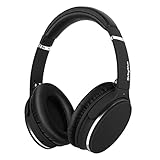 Srhythm Noise Cancelling Kopfhörer Bluetooth 5.0,Faltbar,Kabellos,NC25 ANC Over Ear mit 50h Akkuleistung,Mikro,Sprachanruf,Spielemodus mit Geringer Latenz for Homeoffice(Matt-Schwarz)