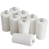 ECENCE Anschlagpuffer Stopper für Rollladen, 8er Set 40mm inkl. Schraube Weiss, Endanschlag, Rollladen Schutz komp
