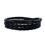 König Design Lederkette Lederband Leder-Armband 7 mm Herren Halskette Schwarz 55 cm lang mit Hebeldruckverschluss g