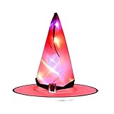 Mengove Witch Glowing Hat, Halloween hängenden Lichter,Hängender Beleuchteter Glühender Hexenhut für Außen, Hof, Baum Dekoration Leuchtende dekorative Hutverzierung Home O