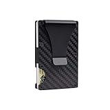 Karbonfaser-Geldbörsen für Herren, minimalistisches Aluminium, RFID-blockierend, schlankes Portemonnaie, Kreditkartenetui mit Geldklammer, Wallet-Matte,