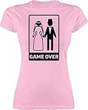 JGA Junggesellenabschied Frauen - Game Over - S - Rosa - bräutigam Tshirt - L191 - Tailliertes Tshirt für Damen und Frauen T-S