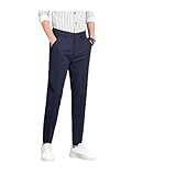 Yikesnt Herren Businesshose Frühling und Sommer Lose Einfarbig Mit Taschen Bequeme Allgleiches Bankett Lässige Gerade Hose 34