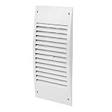 Lüftungsgitter 140 x 300mm mit Schieberegler Abschlussgitter Insektenschutz weiß ABS G